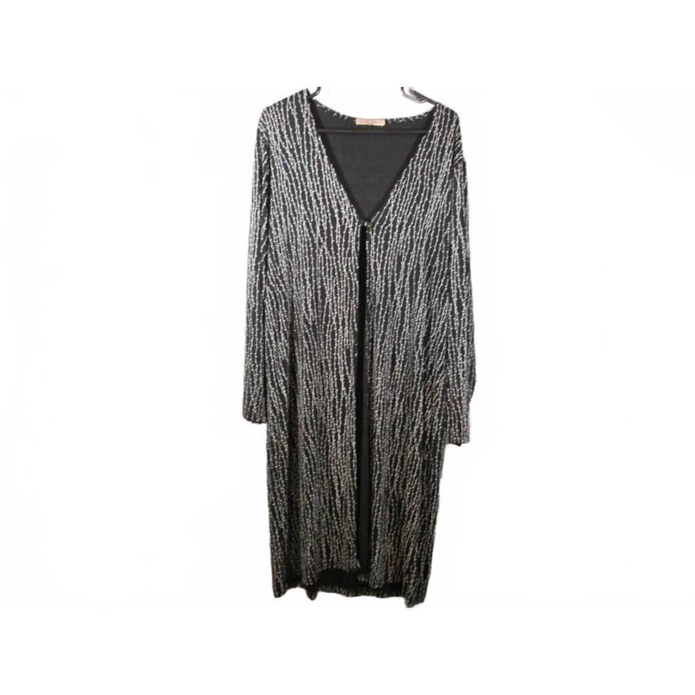 Susan Lawrence Size XL Stylish Black and White Long Duster